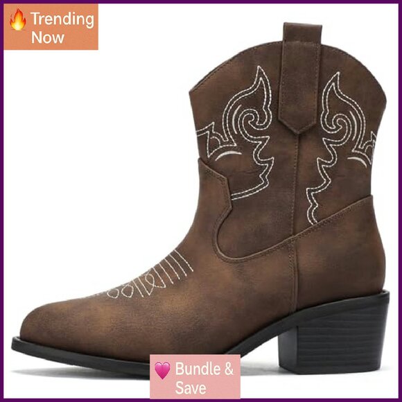 Wide Width Chelsea Boots Women Ankle Low Heel Lug Sole Western Booties - Picture 6 of 8